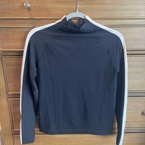 Navy and White Women’s Tech Turtleneck - Medium
